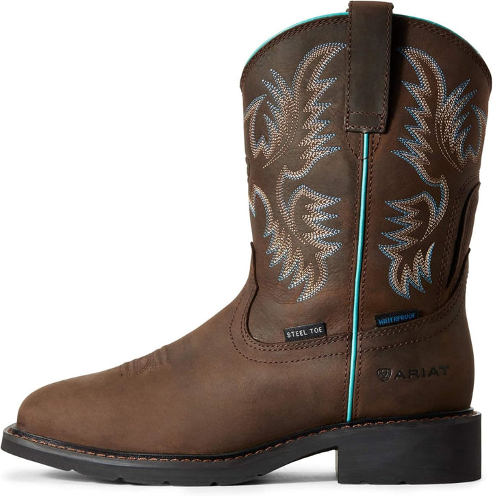 Krista Waterproof Steel Toe Work Boot - Dark Brown