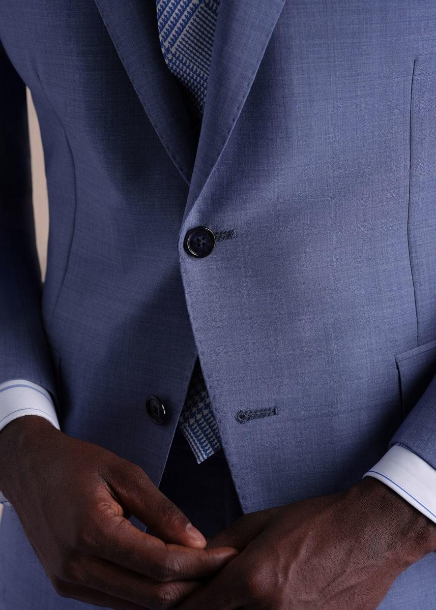 Mid Blue All Year Wool Suit - Mid Blue