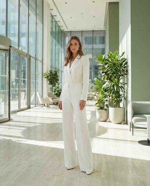 Front-flap Karla Pant - White