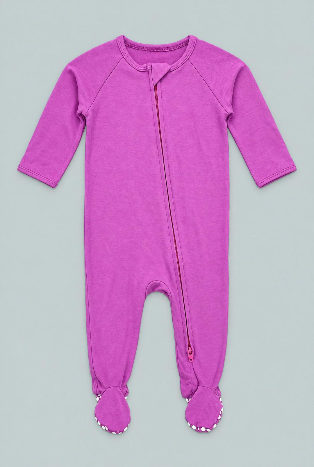 Deep Purple Baby Zipper Footie - Grape Jelly