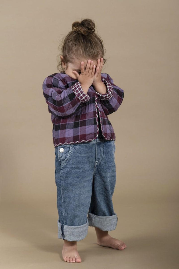 Purple Plaid Baby Jacket Quilt