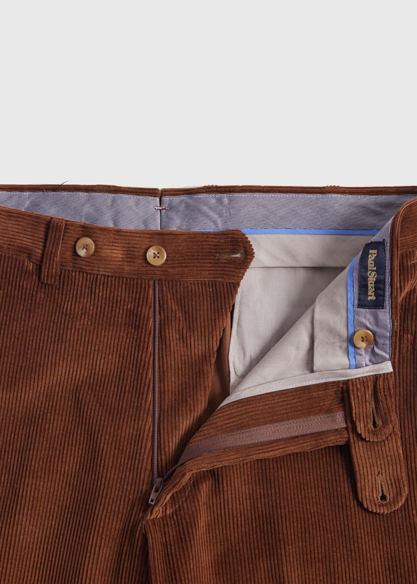 Soft Corduroy Dress Trouser - Brown