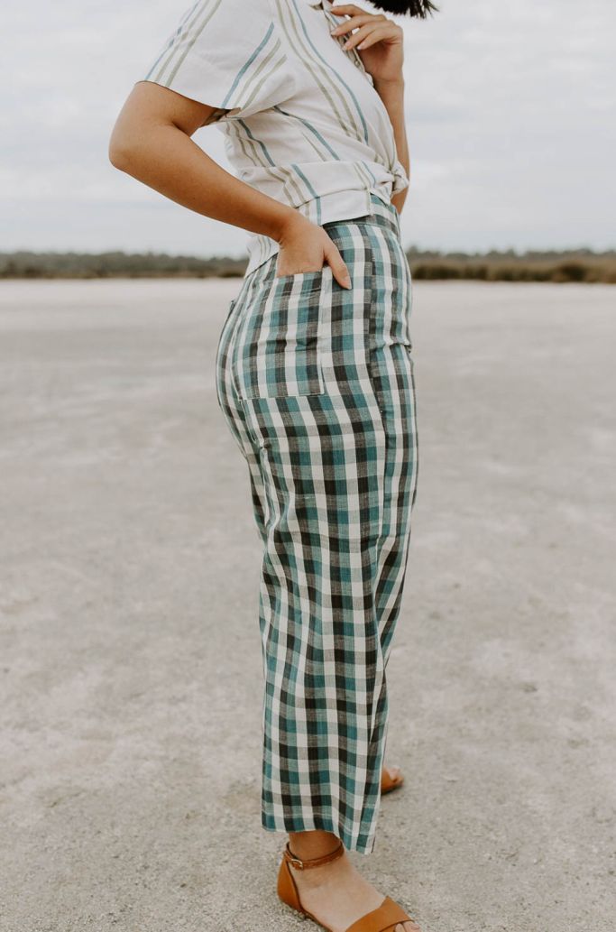 Sadia Pants - Pine Gingham