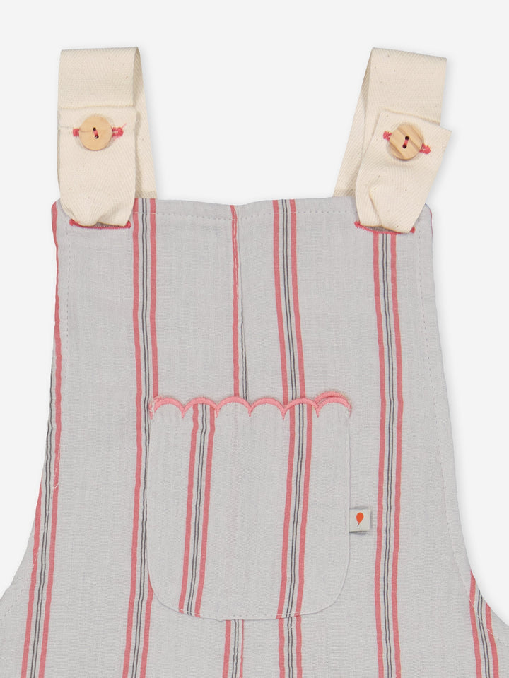 Josette Striped Overall - Sky