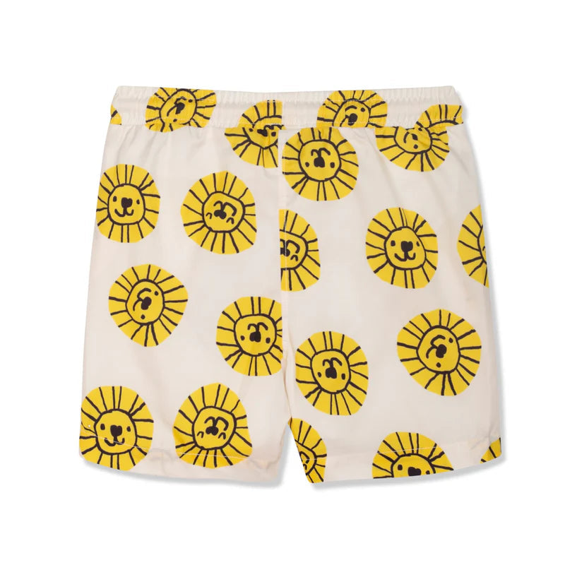 Kids Lion Kid Swim Trunks - Natural/Cyber Yellow