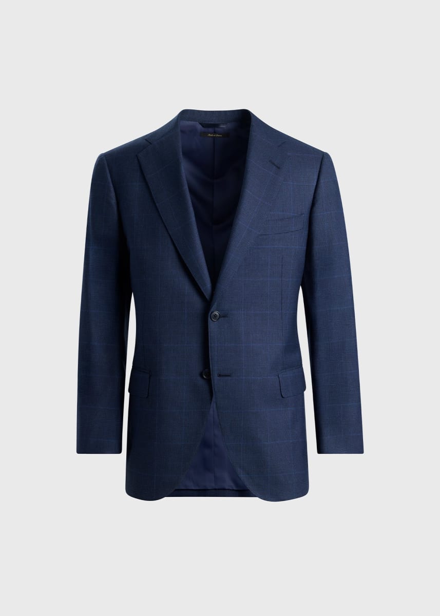 Wool & Silk Tonal Plaid Suit - Mid Blue