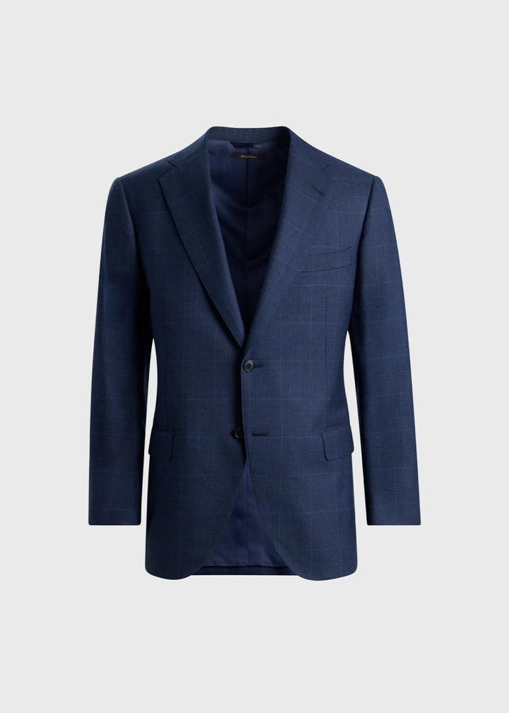 Wool & Silk Tonal Plaid Suit - Mid Blue