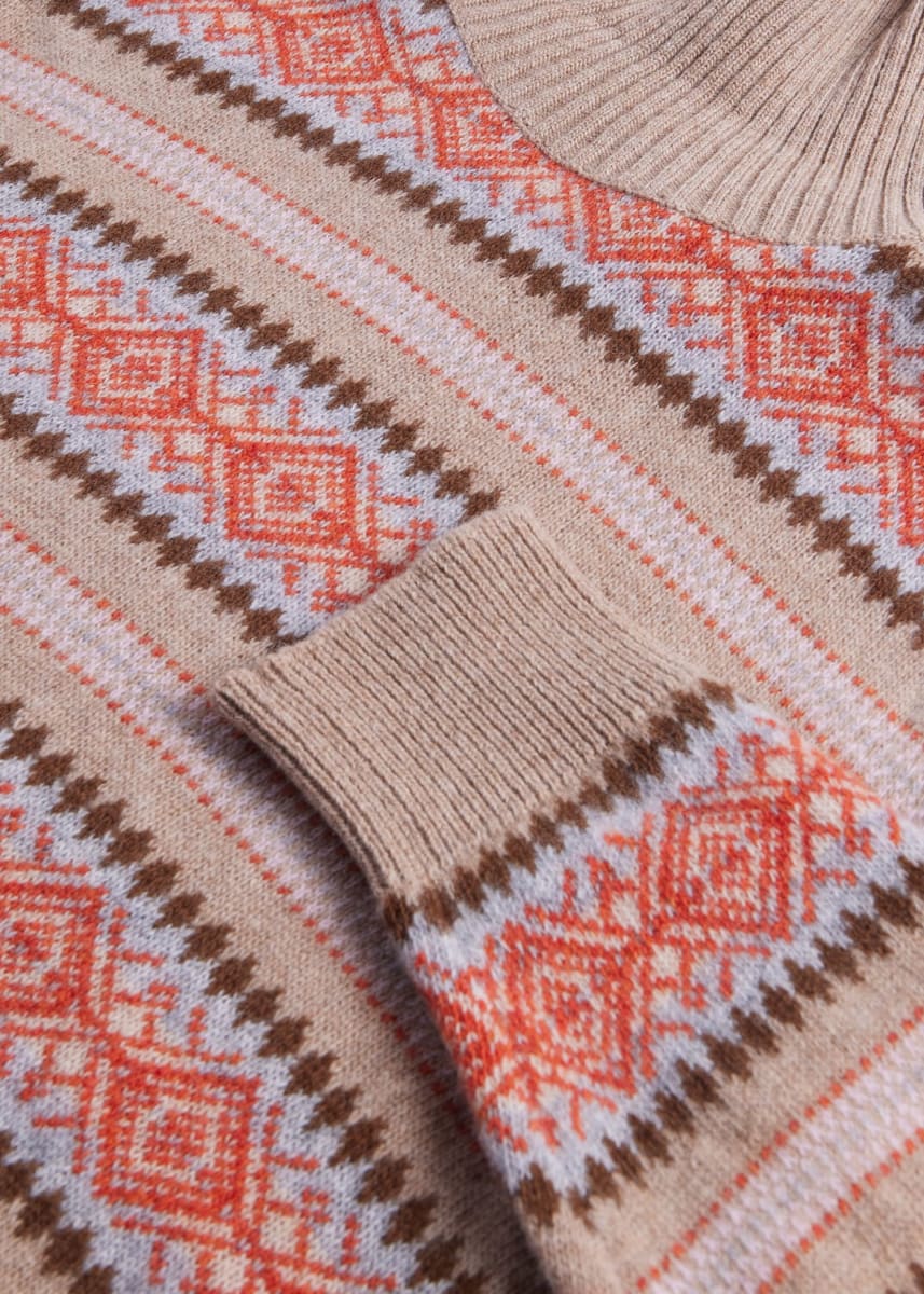 Phineas Cole Fair Isle Wool Turtleneck - Tan
