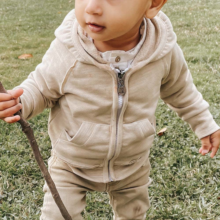 Indigo Zip Up - Oatmeal