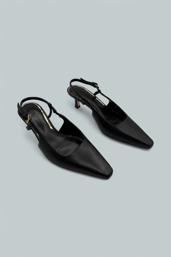 Women's Winnie Leather Slingback Pumps - Black