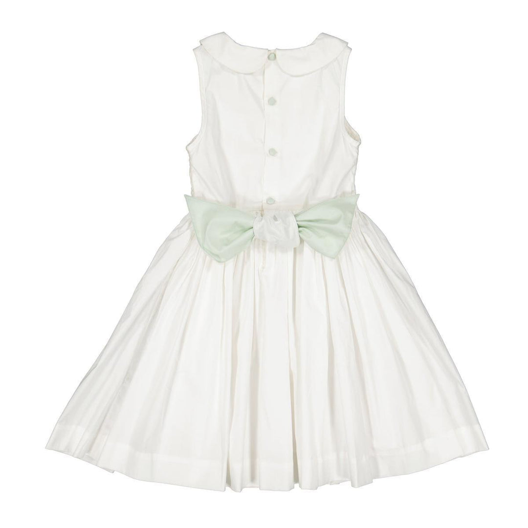 Lily Sleeveless Smocked Dress - White