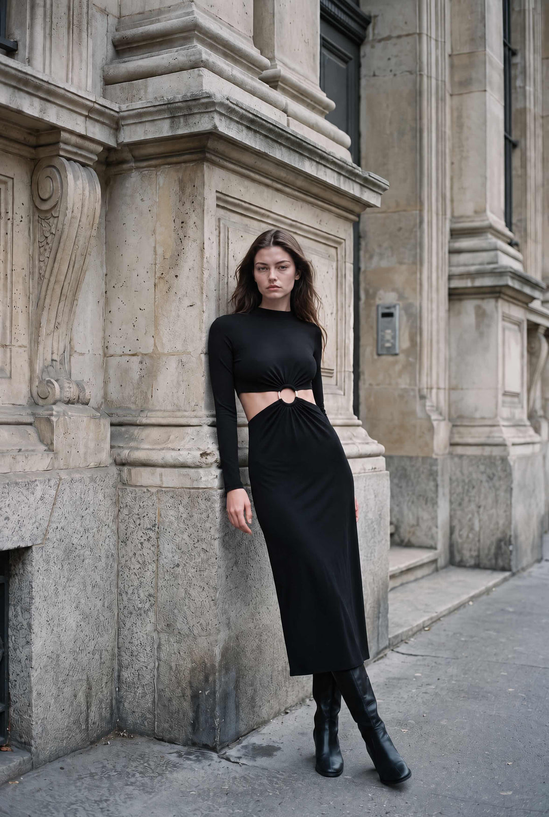 GAP x Cult Gaia LS Maxi Dress - True Black