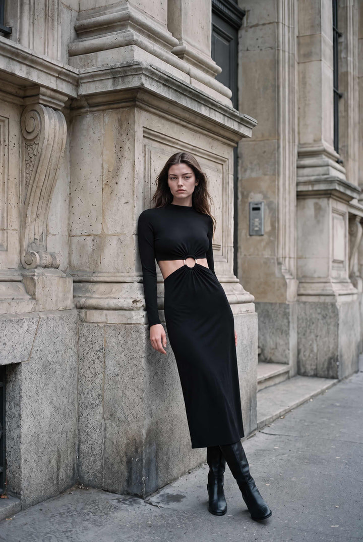 GAP x Cult Gaia LS Maxi Dress - True Black