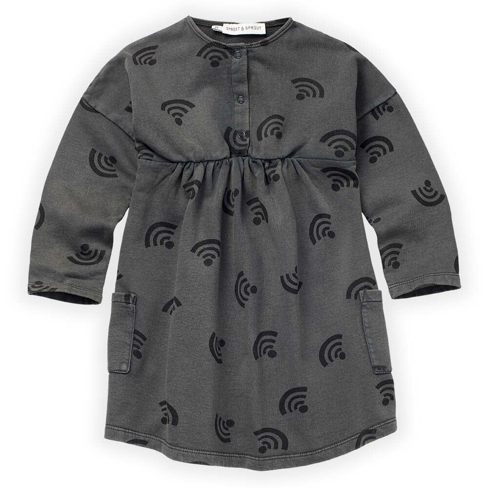 Wifi Print Dress - Asphalt Dresses + Skirts Sproet & Sprout 