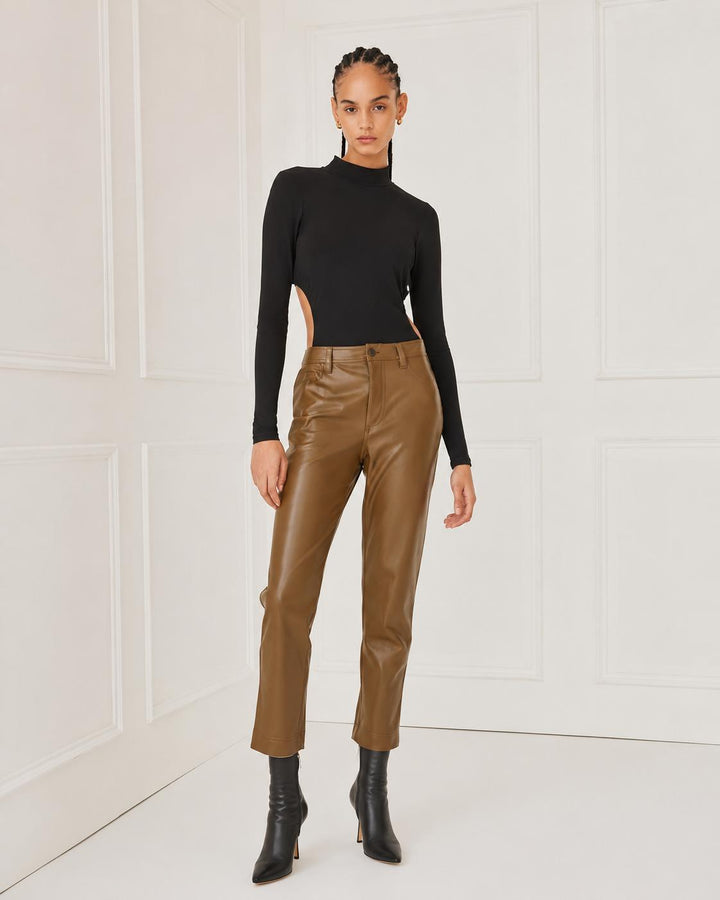 Turtleneck Cut Out Bodysuit - Black
