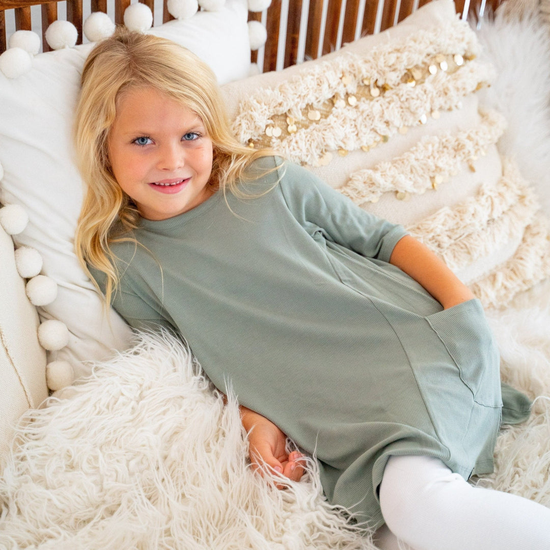 Miss Mayhem Tunic - Olive Green Rib