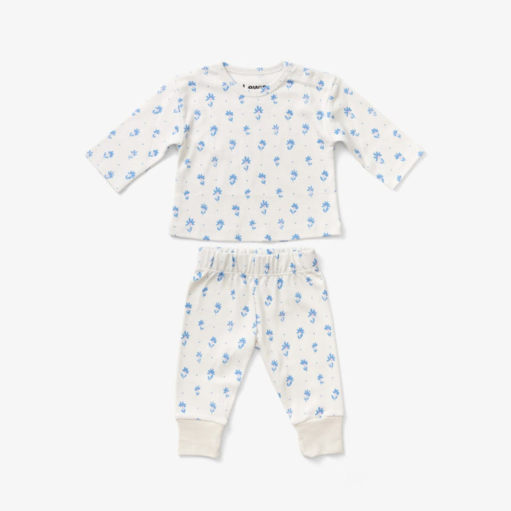 Baby Long Sleeve T Shirt - Flower Polka Dot Sky