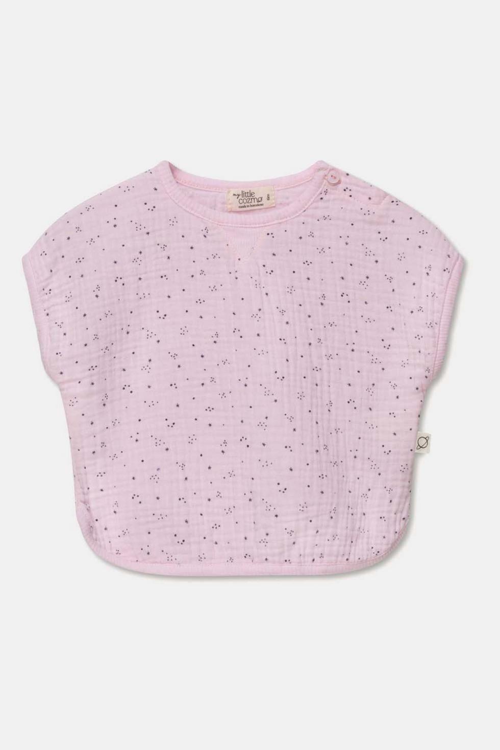 Gauze star-print baby top - Pink
