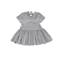 Girls Hi-Low Drop Waist Dress - Light Grey