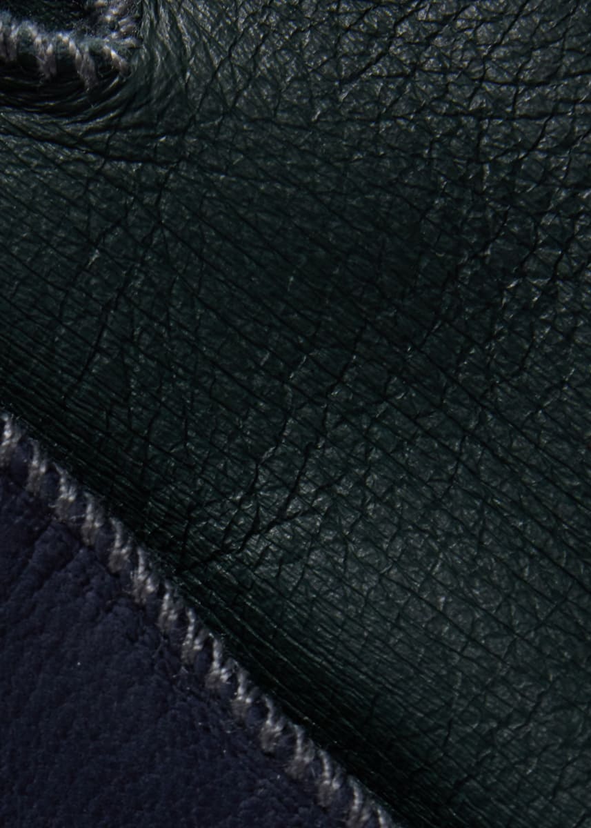 Lambskin | Deerskin Cashmere Lined Glove - Blue/Green