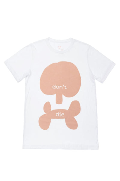 Adults 'Don't Die' T-Shirt Scull - White