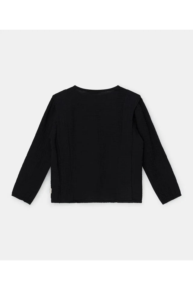 Organic gauze button down blouse - Dark grey