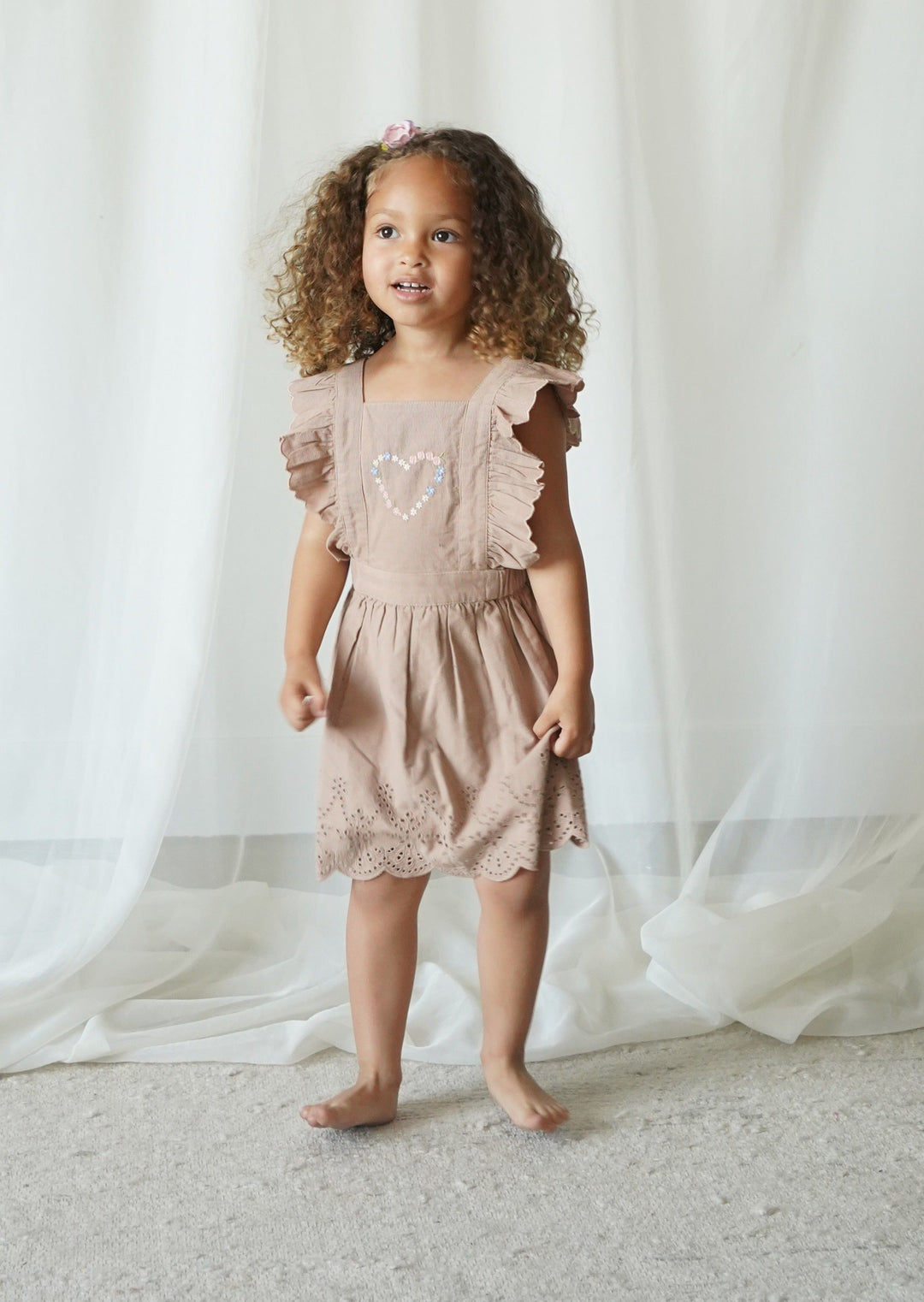 Corduroy Cotton Anglaise Dress - Wistful Mauve