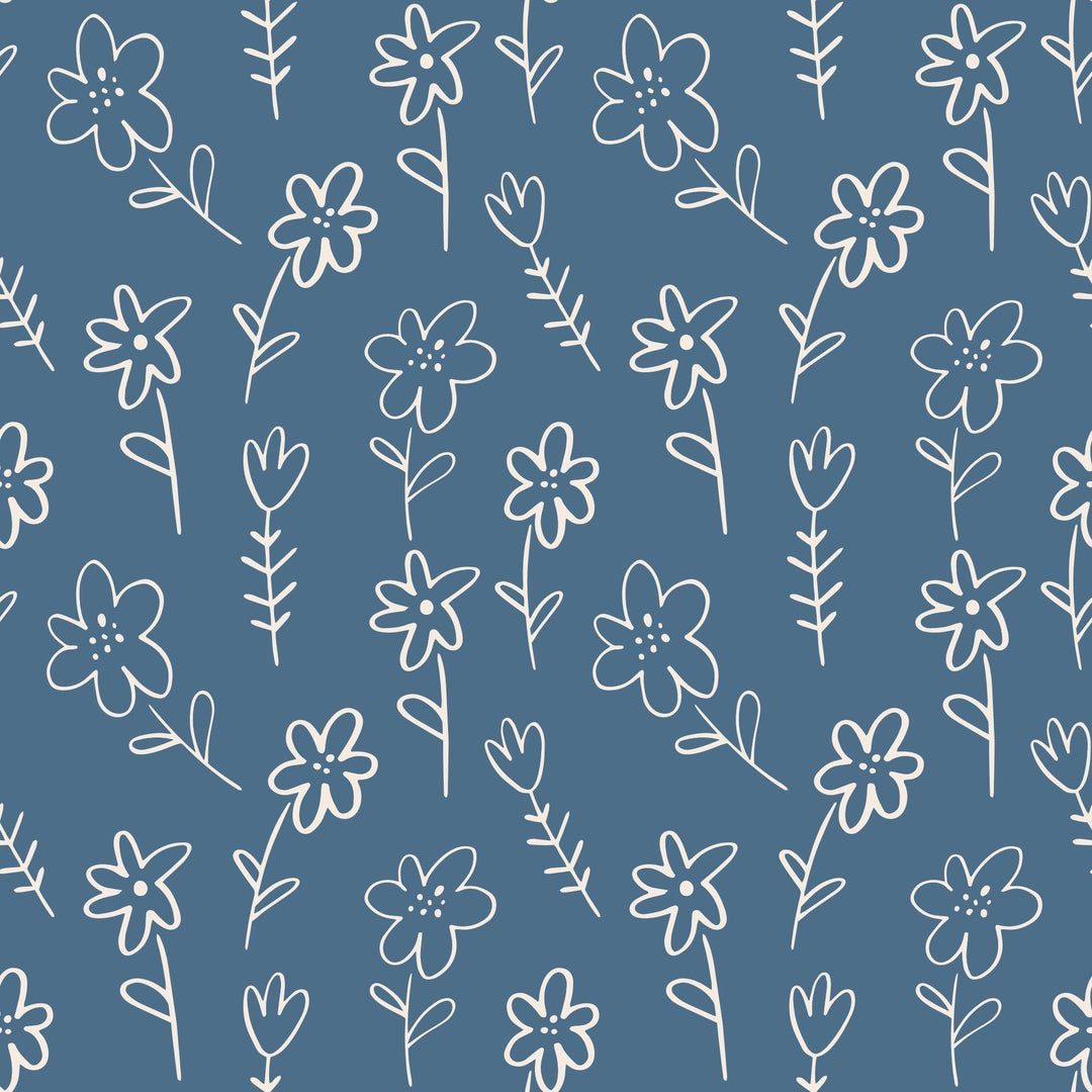 Ruffle Gown - Blue Doodle