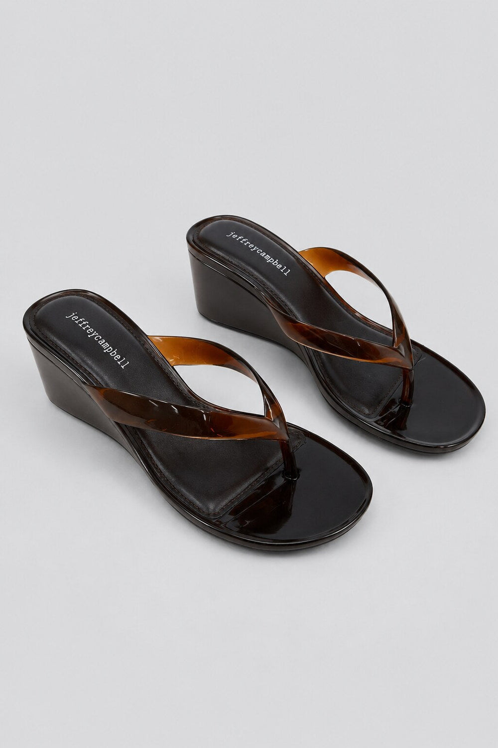 Women’s Gigabyte Jelly Wedge Thong Sandals - Brown - 9 - Sandal