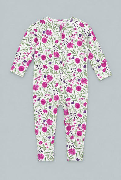 Sweet Purple Flowers Convertible Romper - Lainey