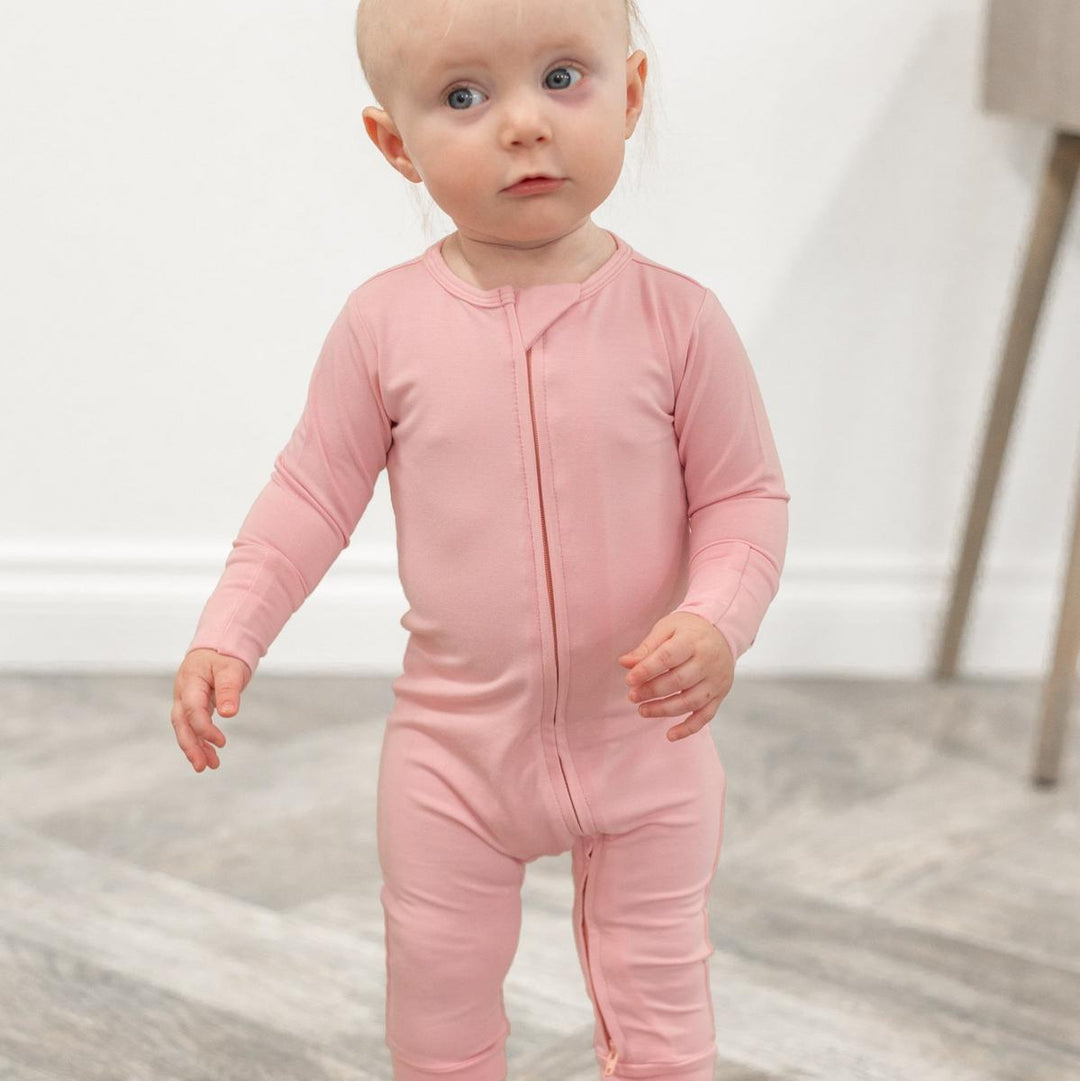 Convertible Romper - Pink Icing Ribbed