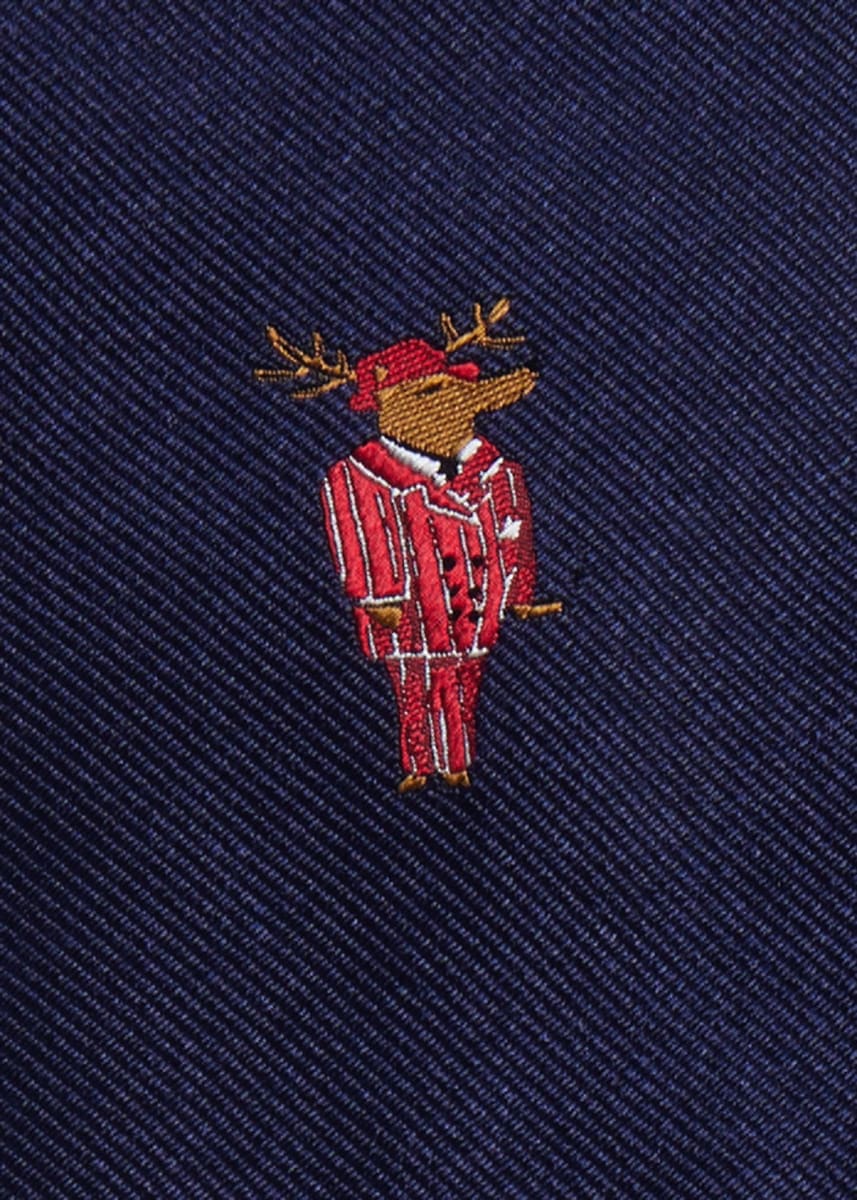 Holiday Prancer Reindeer Tie - Navy