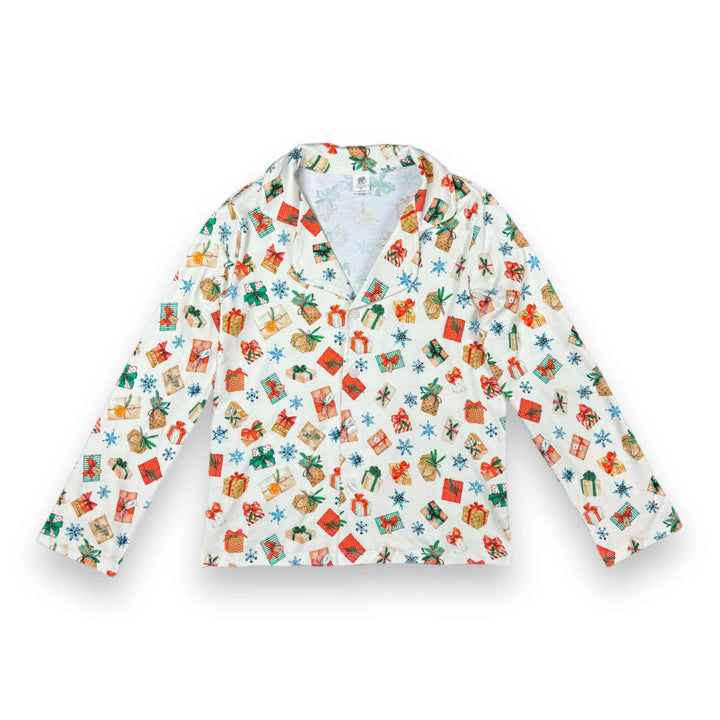 Womens Relaxed Button Down Pajama Set - Holiday Gifts