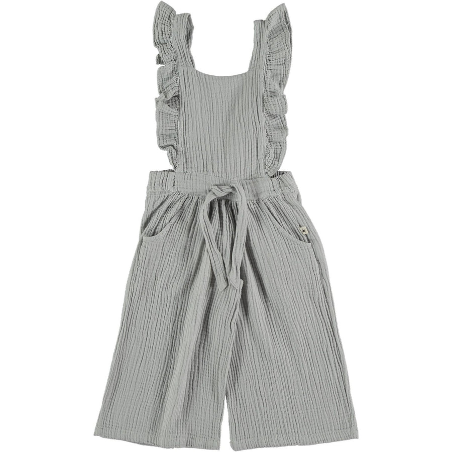 Kids Organic Cotton Gauze Jumpsuit - Light Grey One Pieces My Little Cozmo 