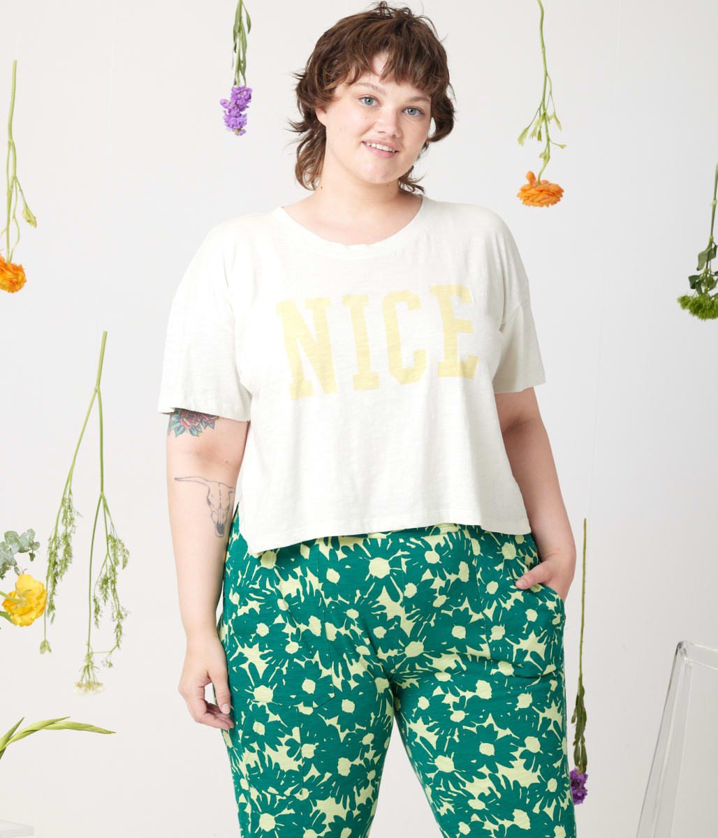 Nice Crop Tee - Stone
