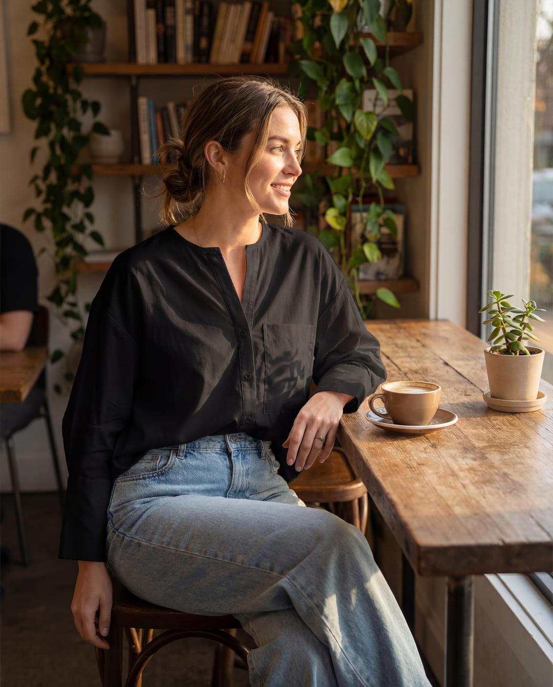 Solid Adonis Button Down - Black