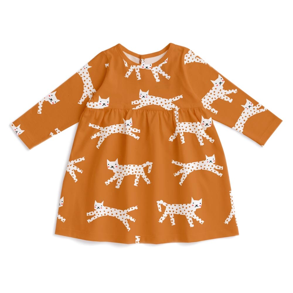 Geneva Baby Dress - Cats Gold Dresses + Skirts Winter Water Factory 