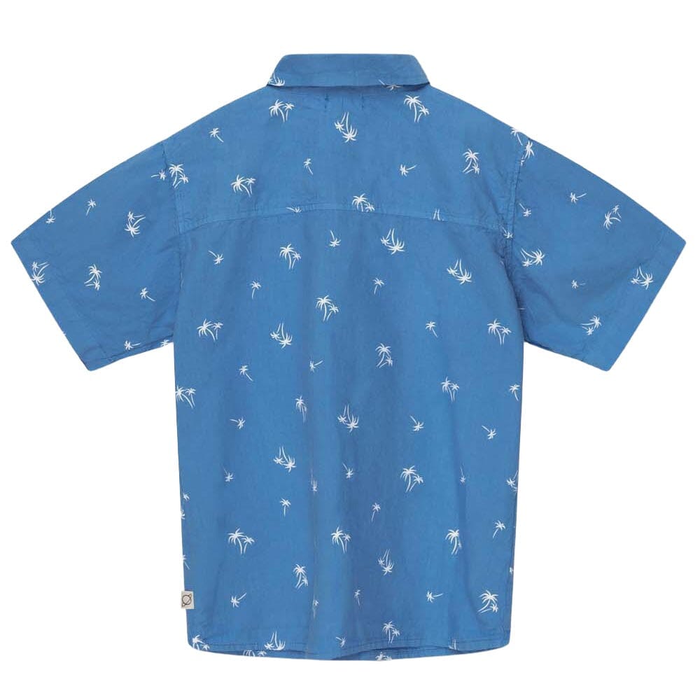 Palm Print Shirt - Blue Tops My Little Cozmo 