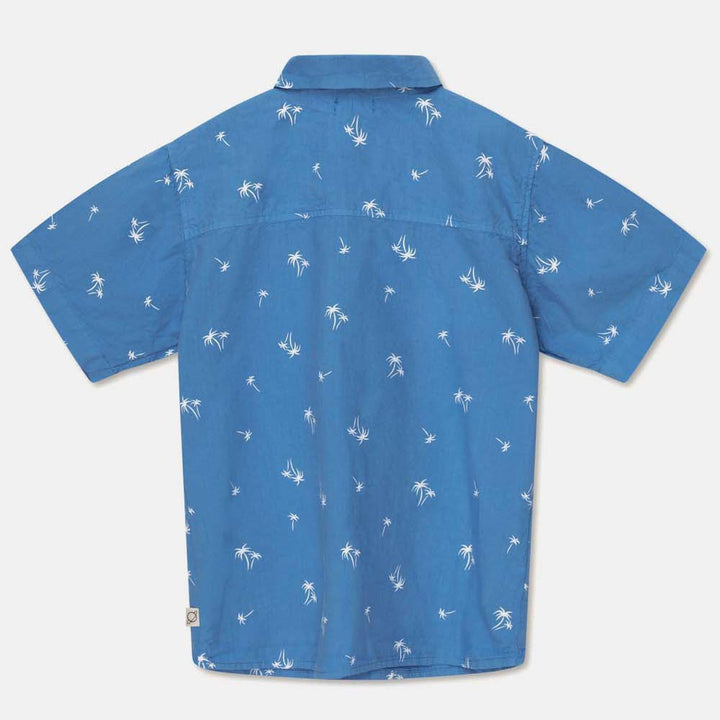 Palm Print Shirt - Blue Tops My Little Cozmo 
