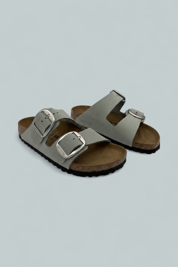 Arizona Big Buckle Nubuck Leather Sandals - Pure Sage