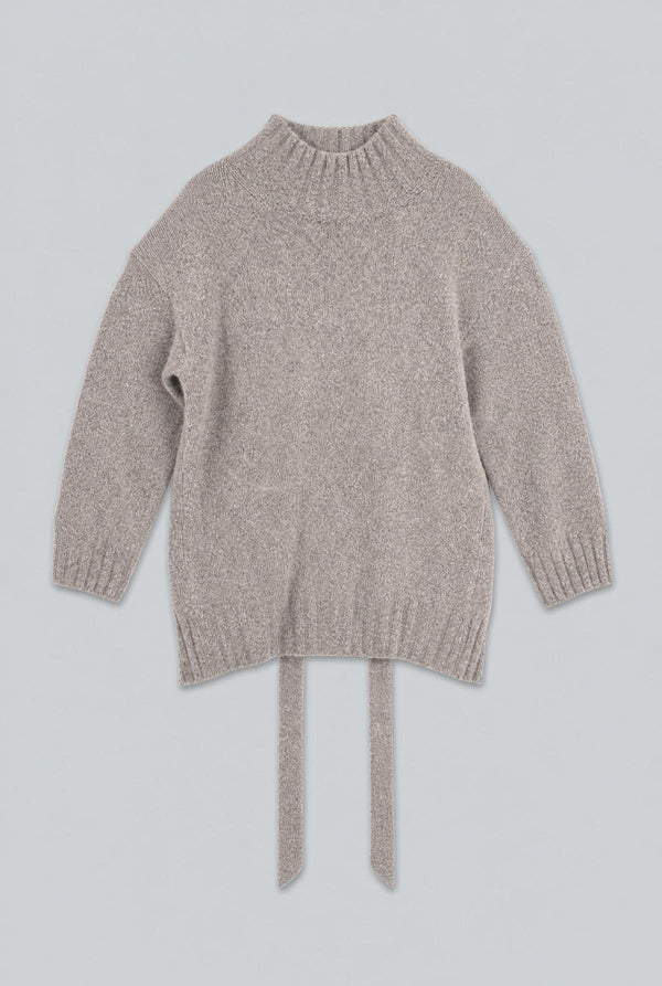 Wrap Turtleneck Sweater - Heather Gray
