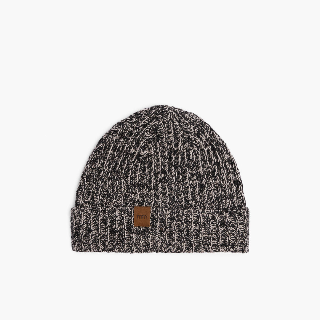 Adult Tweed Toque - Melange Cream & Black