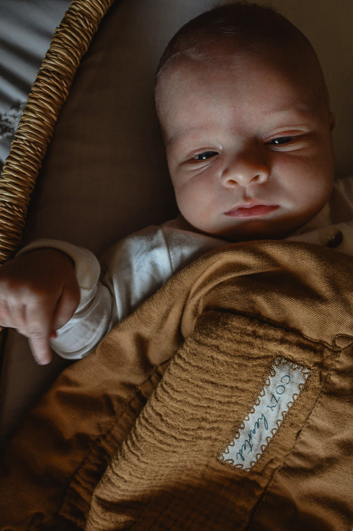 The Mini Cozy Lovey – Organic Baby Security Blanket Set - Gold