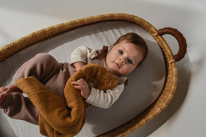 The Mini Cozy Lovey – Organic Baby Security Blanket Set - Gold