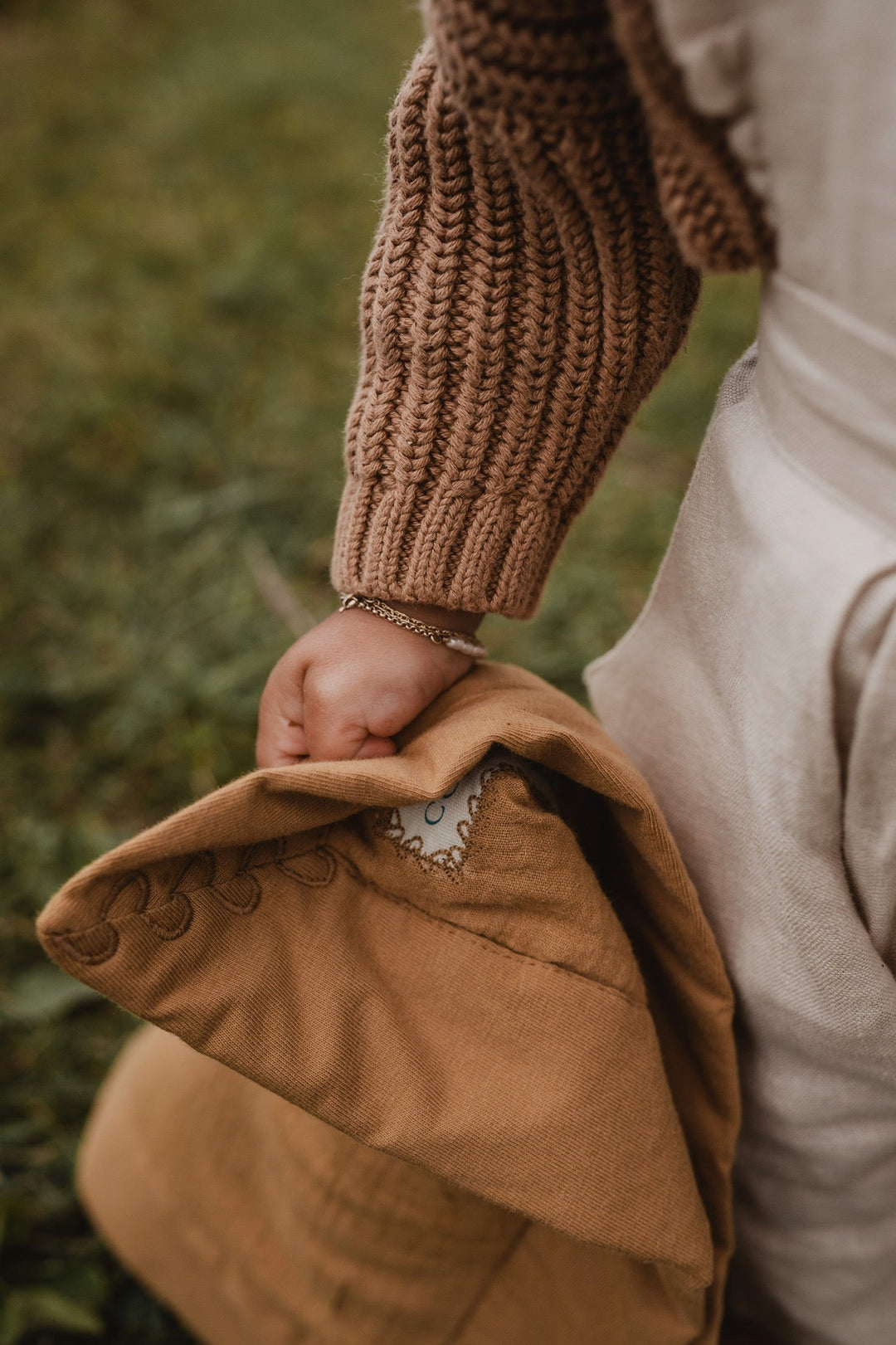 The Mini Cozy Lovey – Organic Baby Security Blanket Set - Gold