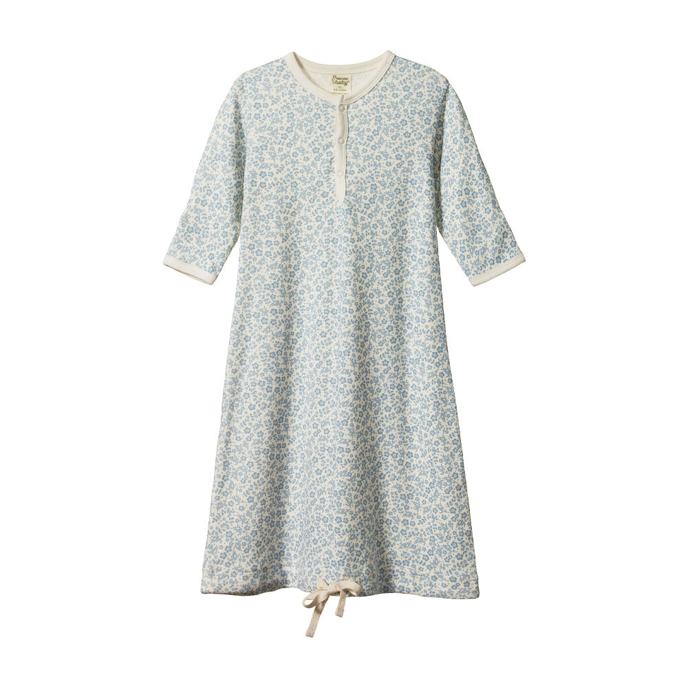 Cotton Sleeping Gown - Daisy Belle Blue Print