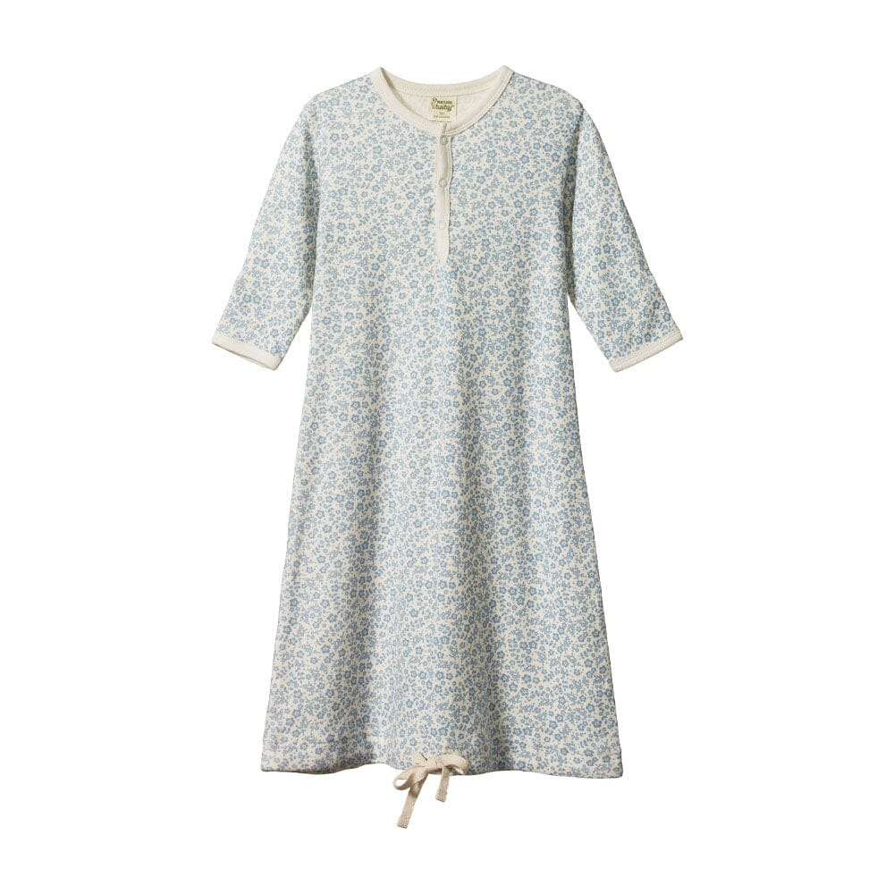 Cotton Sleeping Gown - Daisy Belle Blue Print