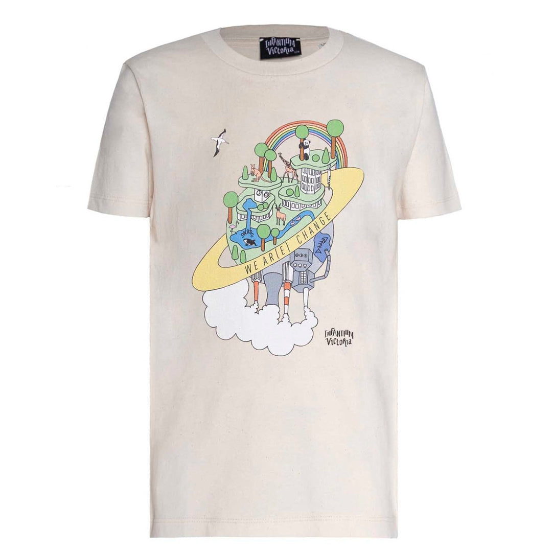 Graphic T Shirts For Boys And Girls Earth Day Print - Beige