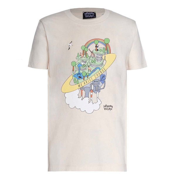 Graphic T Shirts For Boys And Girls Earth Day Print - Beige