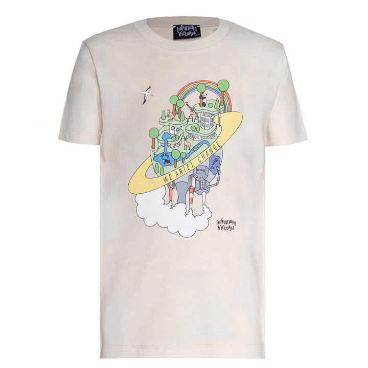 Graphic T Shirts For Boys And Girls Earth Day Print - Beige